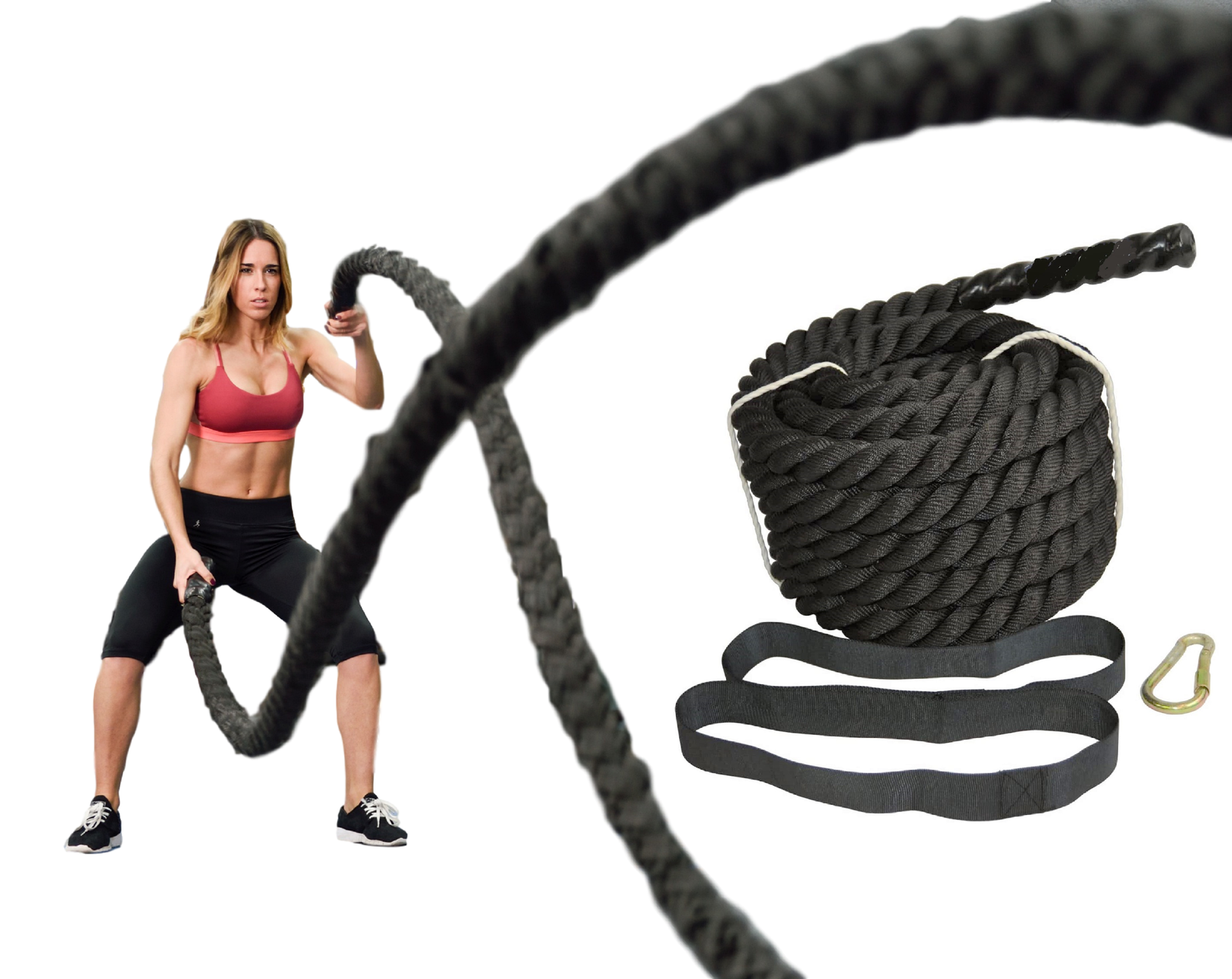 30 ft Battle Rope Heavy Duty Workout Rope for Adults - Image 3
