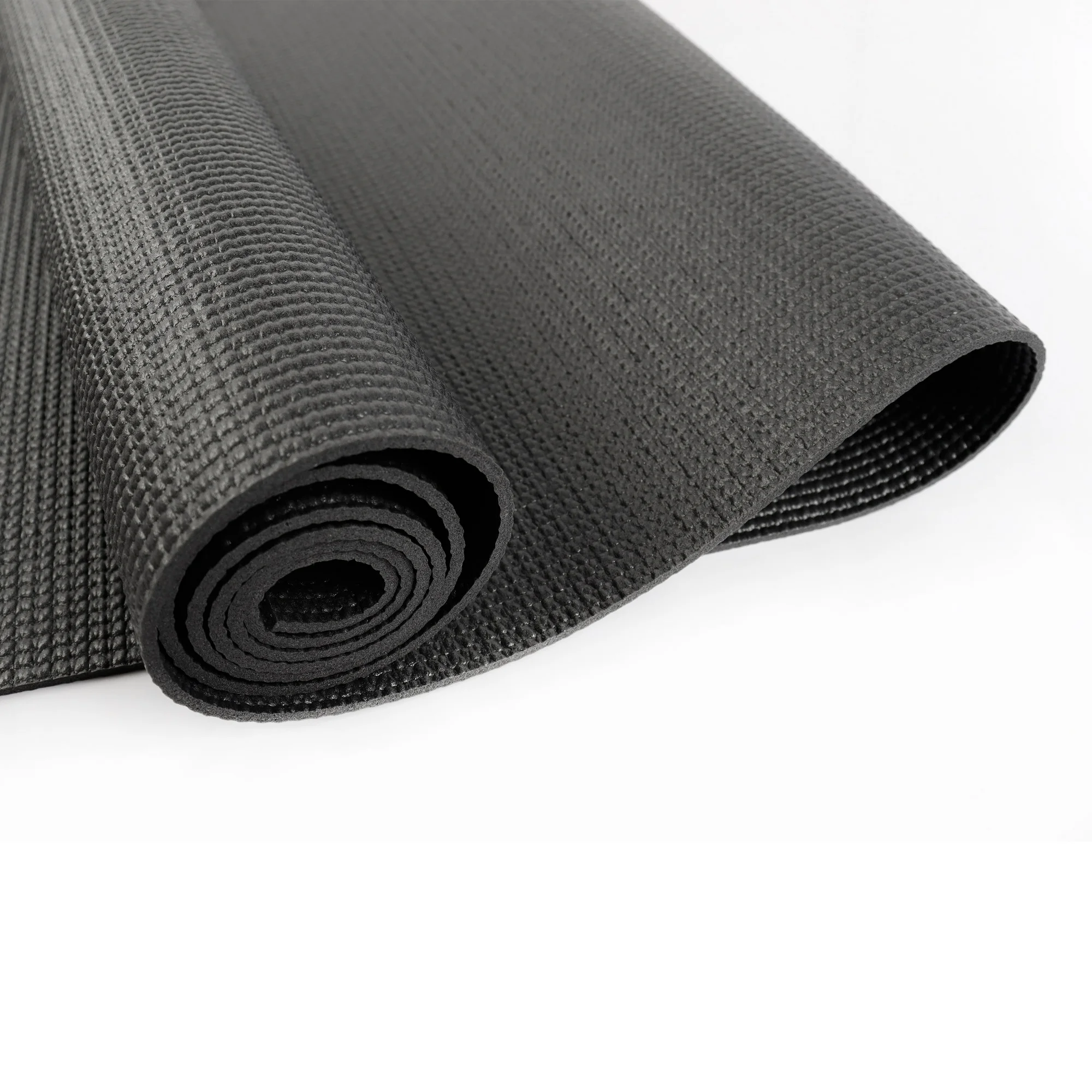 PVC Yoga Mat, 3mm, Dark Gray, 68inx24in, Nonslip - Image 3