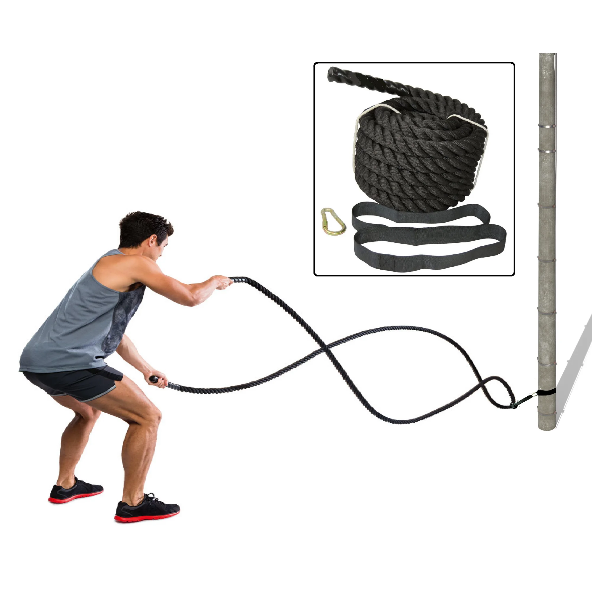 30 ft Battle Rope Heavy Duty Workout Rope for Adults - Image 2